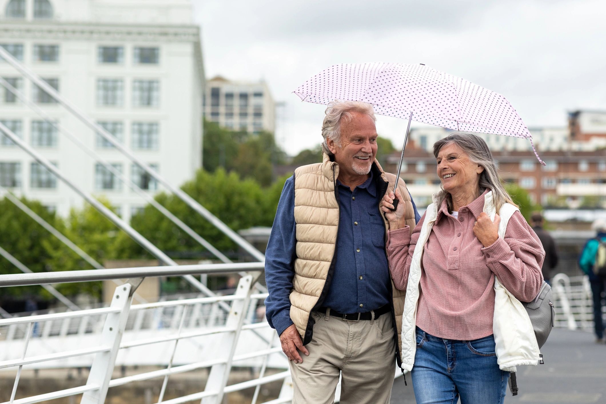 Happy senior couple outdoors symbolizing confidence in retirement